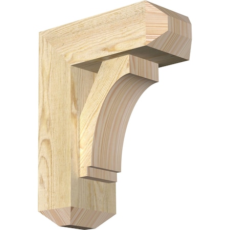 Ekena Millwork Imperial Craftsman Rough Sawn Bracket w/ Offset Brace, Douglas Fir, 6"W x 14"D x 18"H BKT0604X14X18IMP04RDF
